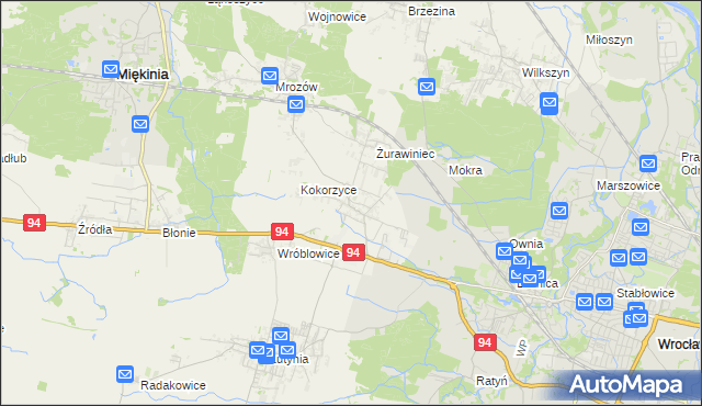 mapa Krępice gmina Miękinia, Krępice gmina Miękinia na mapie Targeo