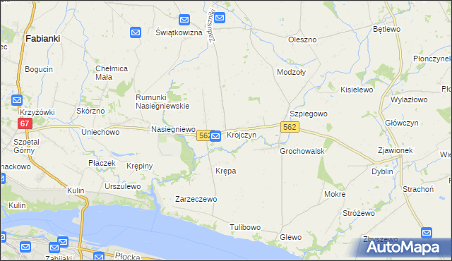 mapa Krojczyn, Krojczyn na mapie Targeo