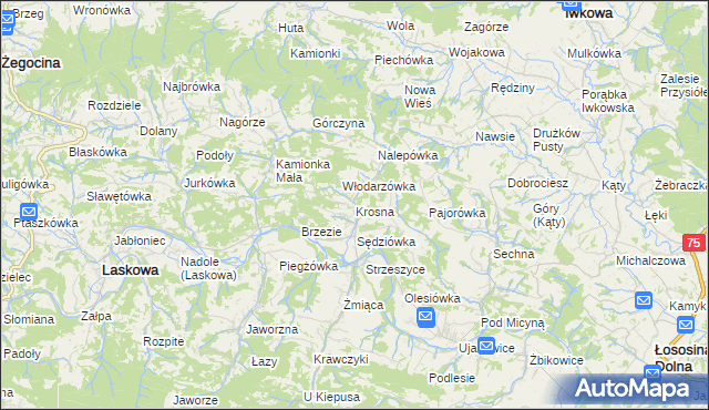 mapa Krosna, Krosna na mapie Targeo