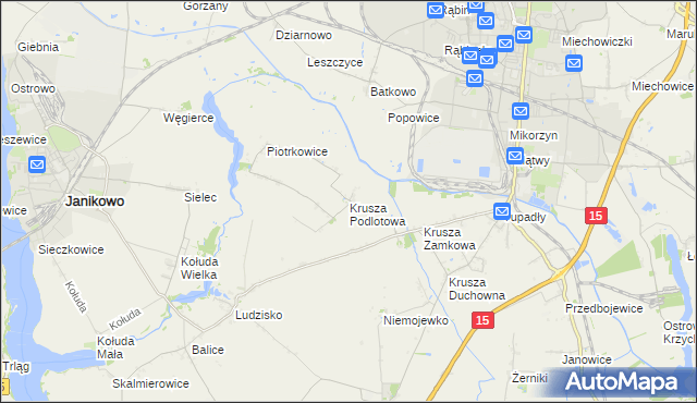 mapa Krusza Podlotowa, Krusza Podlotowa na mapie Targeo