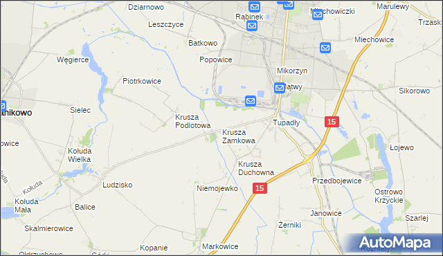 mapa Krusza Zamkowa, Krusza Zamkowa na mapie Targeo