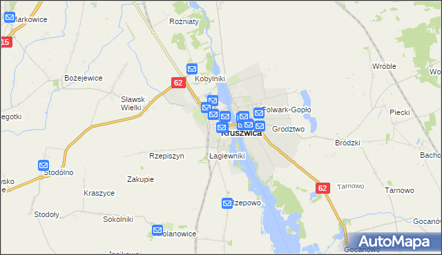 mapa Kruszwica, Kruszwica na mapie Targeo