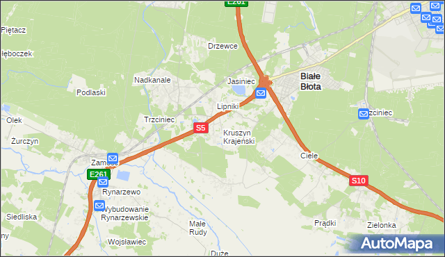 mapa Kruszyn Krajeński, Kruszyn Krajeński na mapie Targeo