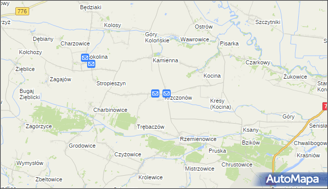 mapa Krzczonów gmina Opatowiec, Krzczonów gmina Opatowiec na mapie Targeo