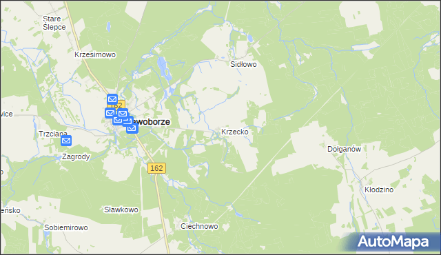 mapa Krzecko, Krzecko na mapie Targeo