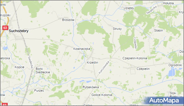 mapa Krześlinek, Krześlinek na mapie Targeo