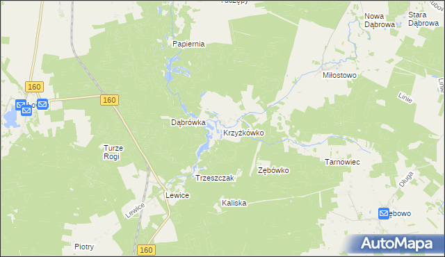 mapa Krzyżkówko, Krzyżkówko na mapie Targeo