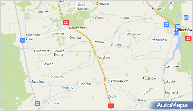 mapa Kuczków gmina Pleszew, Kuczków gmina Pleszew na mapie Targeo