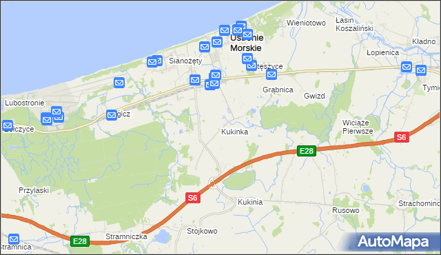 mapa Kukinka, Kukinka na mapie Targeo