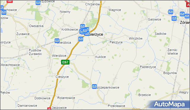 mapa Kuklice, Kuklice na mapie Targeo