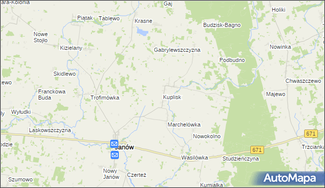 mapa Kuplisk, Kuplisk na mapie Targeo