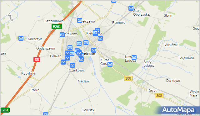 mapa Kurza Góra, Kurza Góra na mapie Targeo