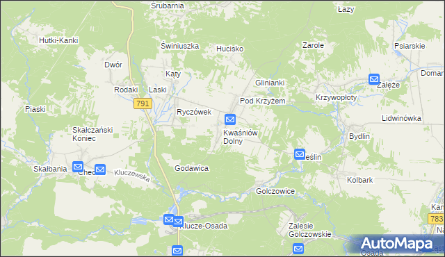 mapa Kwaśniów Dolny, Kwaśniów Dolny na mapie Targeo