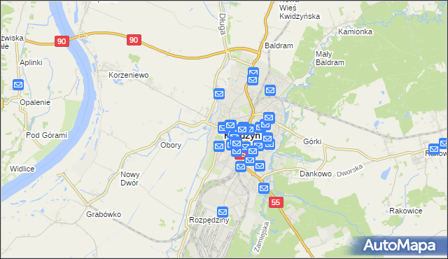 mapa Kwidzyn, Kwidzyn na mapie Targeo