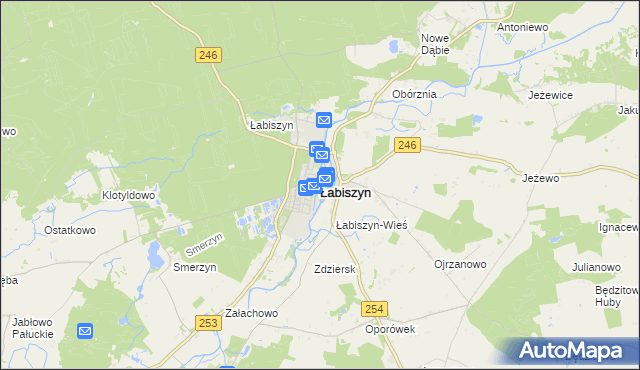 mapa Łabiszyn powiat żniński, Łabiszyn powiat żniński na mapie Targeo