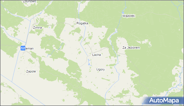 mapa Łacha gmina Turośl, Łacha gmina Turośl na mapie Targeo