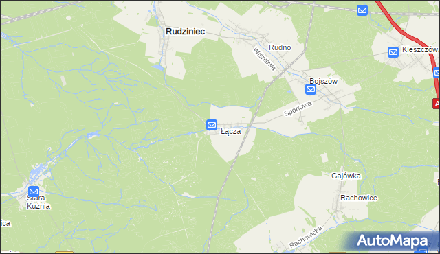 mapa Łącza, Łącza na mapie Targeo