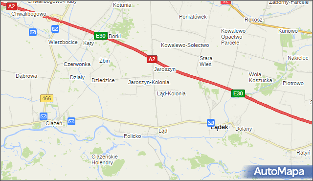 mapa Ląd-Kolonia, Ląd-Kolonia na mapie Targeo