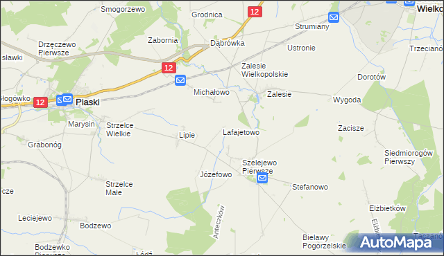 mapa Lafajetowo, Lafajetowo na mapie Targeo