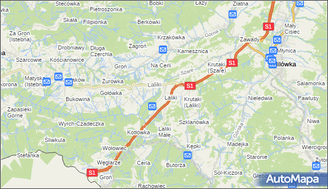 mapa Laliki, Laliki na mapie Targeo