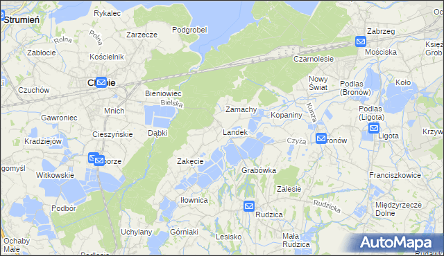 mapa Landek, Landek na mapie Targeo