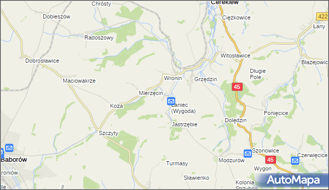 mapa Łaniec, Łaniec na mapie Targeo