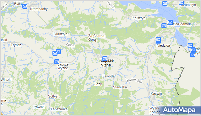 mapa Łapsze Niżne, Łapsze Niżne na mapie Targeo