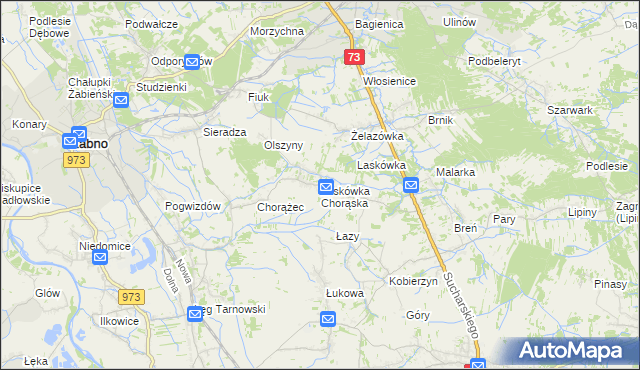 mapa Laskówka Chorąska, Laskówka Chorąska na mapie Targeo