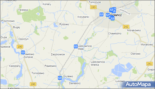 mapa Laskownica Mała, Laskownica Mała na mapie Targeo