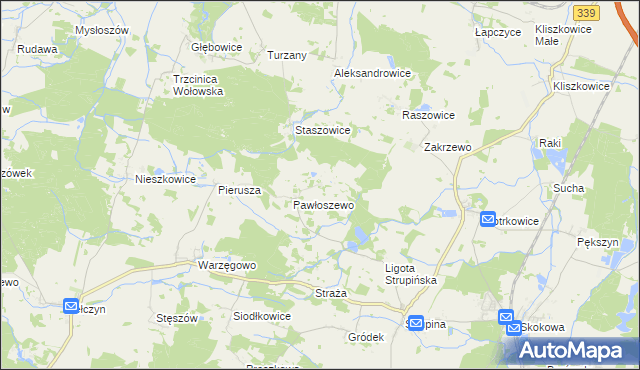 mapa Łazarzowice, Łazarzowice na mapie Targeo