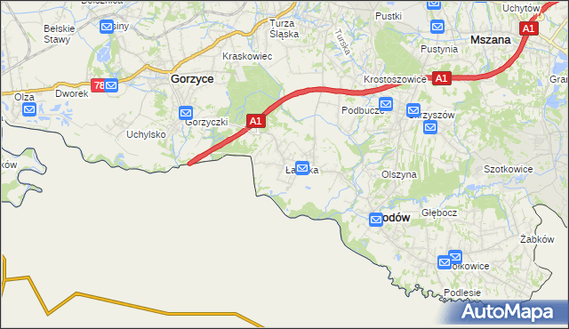 mapa Łaziska gmina Godów, Łaziska gmina Godów na mapie Targeo