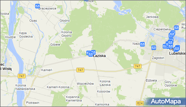 mapa Łaziska powiat opolski, Łaziska powiat opolski na mapie Targeo