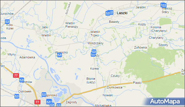 mapa Łazy gmina Radymno, Łazy gmina Radymno na mapie Targeo