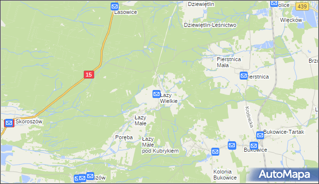 mapa Łazy Wielkie, Łazy Wielkie na mapie Targeo