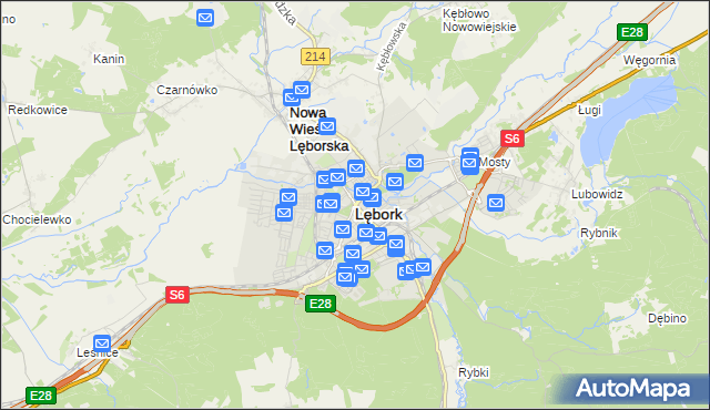 mapa Lębork, Lębork na mapie Targeo