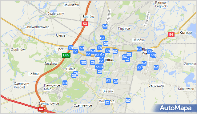 mapa Legnicy, Legnica na mapie Targeo