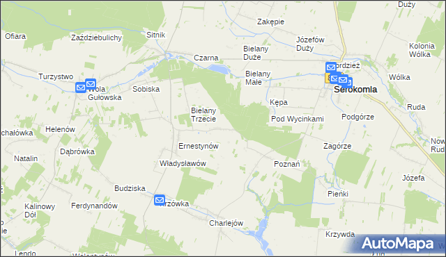 mapa Leonardów gmina Serokomla, Leonardów gmina Serokomla na mapie Targeo