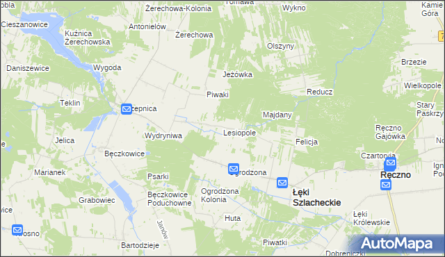 mapa Lesiopole, Lesiopole na mapie Targeo