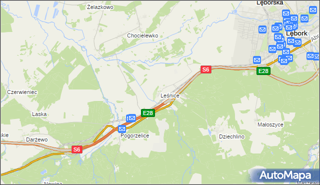 mapa Leśnice, Leśnice na mapie Targeo