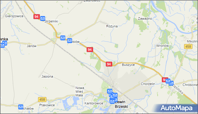 mapa Leśniczówka gmina Lewin Brzeski, Leśniczówka gmina Lewin Brzeski na mapie Targeo