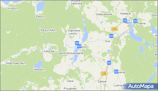 mapa Leśno gmina Brusy, Leśno gmina Brusy na mapie Targeo