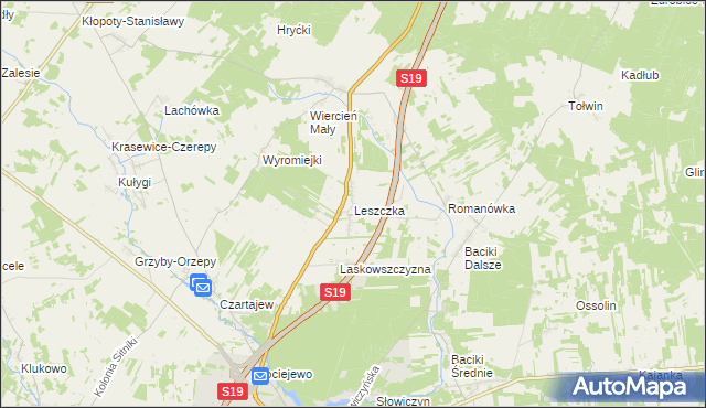 mapa Leszczka, Leszczka na mapie Targeo