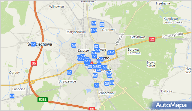 mapa Leszno, Leszno na mapie Targeo