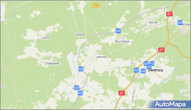 mapa Letnica, Letnica na mapie Targeo