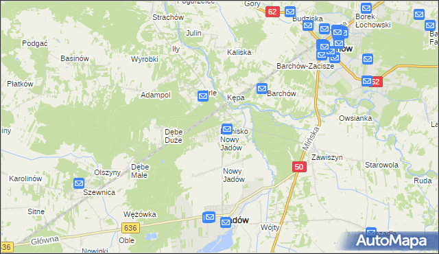 mapa Letnisko Nowy Jadów, Letnisko Nowy Jadów na mapie Targeo
