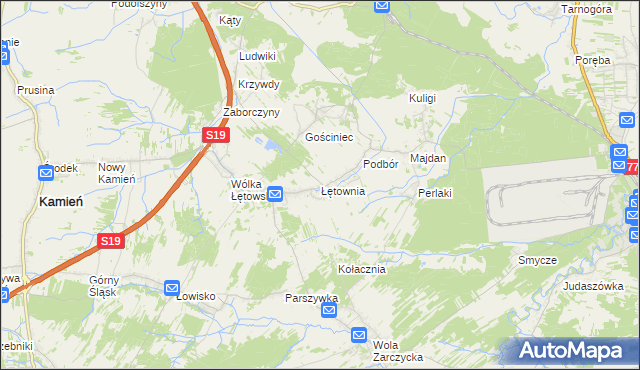 mapa Łętownia gmina Nowa Sarzyna, Łętownia gmina Nowa Sarzyna na mapie Targeo