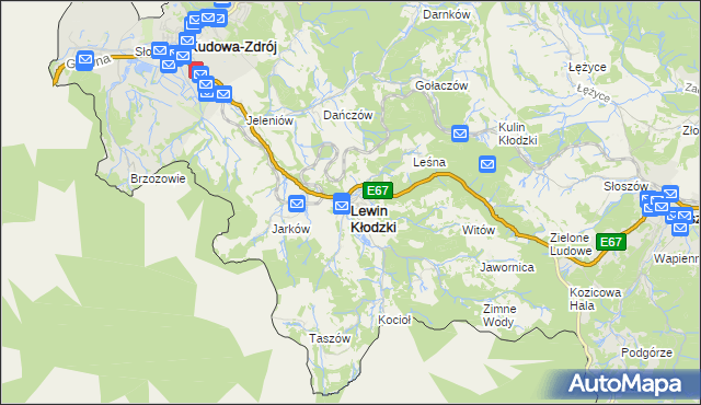 mapa Lewin Kłodzki, Lewin Kłodzki na mapie Targeo