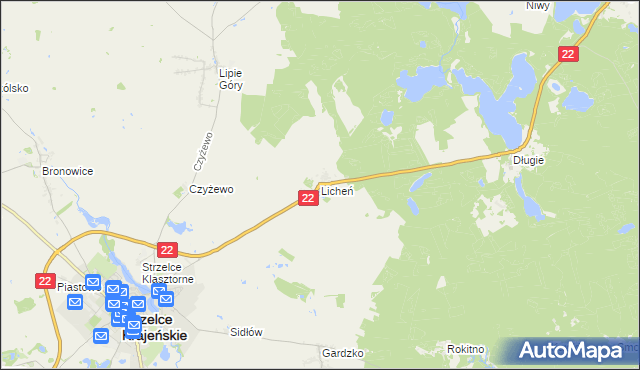 mapa Licheń, Licheń na mapie Targeo