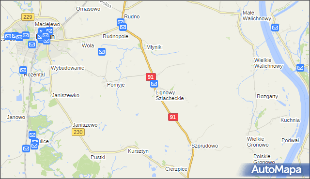 mapa Lignowy Szlacheckie, Lignowy Szlacheckie na mapie Targeo