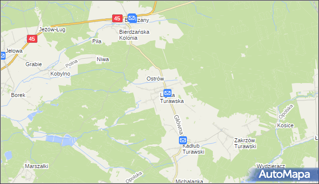 mapa Ligota Turawska, Ligota Turawska na mapie Targeo